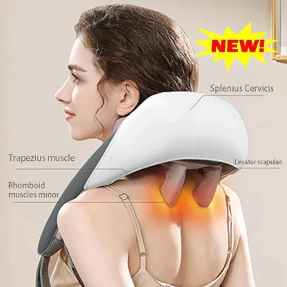 Shoulder Neck Massager with Heat for Pain Relief Deep Tissue, Neck, Back, Shoulder, Leg Electric Kneading Massager