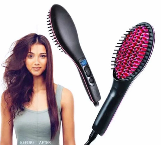 2 in 1 Brush Hair Straightener