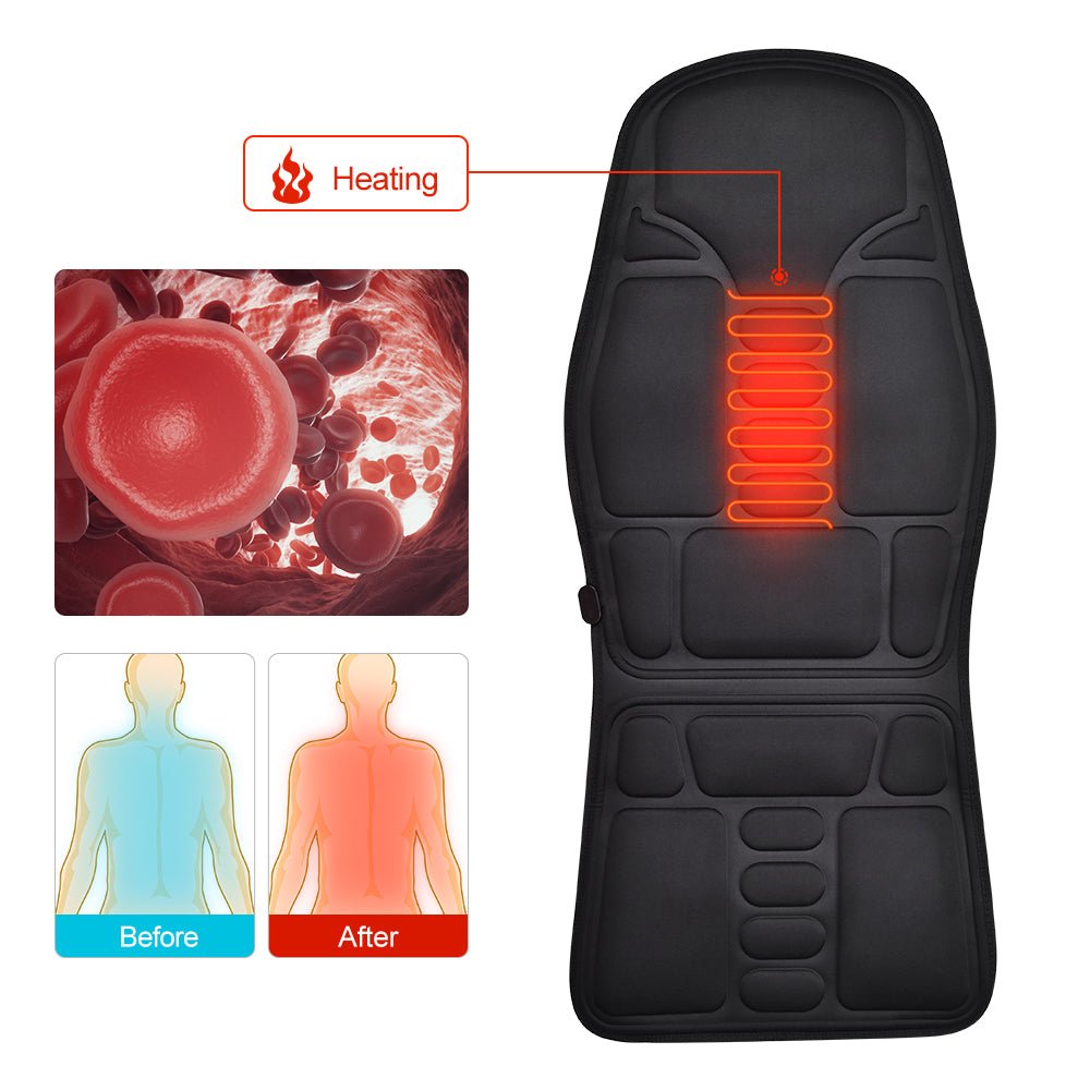 Portable Massage Seat Topper with Heat, Vibration, and Adjustable Modes for Relaxation and Pain Relief