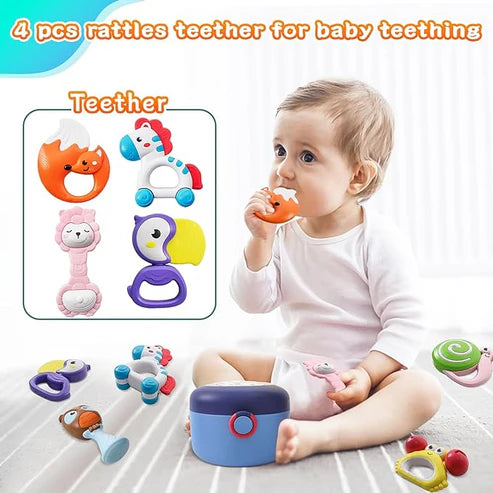 8 Piece Teething Toys and Rattles Set