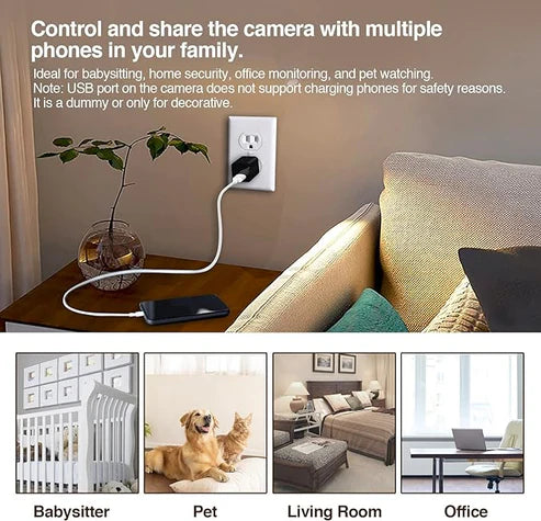 Camera Charger 2K WiFi Motion Detection