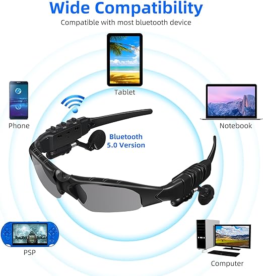 Wireless Bluetooth Headset Sunglasses Polarized Lenses